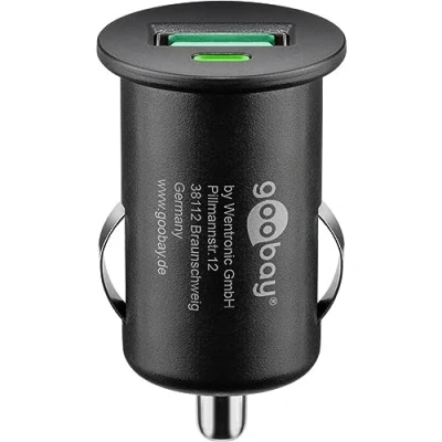 Abbildung von Goobay USB Port Auto Ladegerät 18 W KFZ Adapter Zigarettenanzünder zu Typ A, Watt Quick Charge 3.0 / Schnellladegerät Schwarz