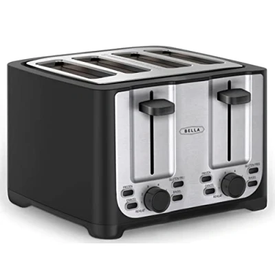 Abbildung von Bella 4 Slice toaster, Black with Stainless Steel