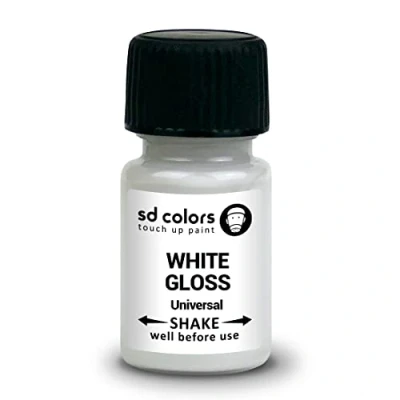 Abbildung von SD COLORS Ausbesserungslack, universell, Lackstift glänzend, Weiß, 15 ml, für kleine Reparaturen, Metall, Holz, Kunststoff, Fenster, Rahmen, Türen, Tore