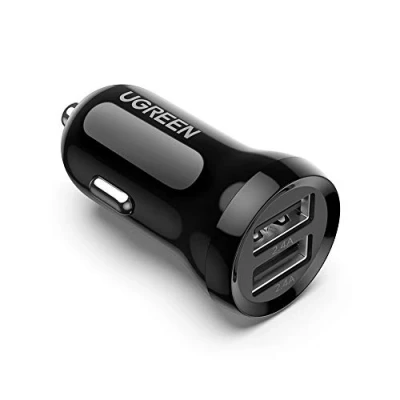 Abbildung von UGREEN Auto Ladegerät Mini USB Zigarettenanzünder Adapter Autoladegerät 4.8A 12V 24V KFZ 2 Eingänge Handy kompatibel mit iPhone 11 Huawei P30 Galaxy S10 iPad Air usw.