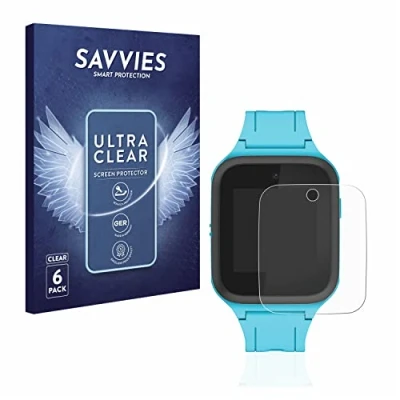 Abbildung von Savvies 6 Stück Schutzfolie für TCL Movetime FamilyWatch Kids MT40X Displayschutz Folie Ultra Transparent