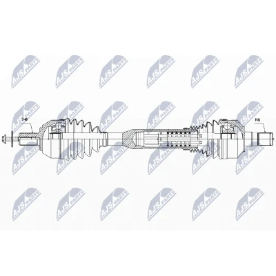 Abbildung von NTY NPW VV 054 Antriebswelle Vorderachse, Vorderachse links 598 Getriebeautomatik 8 Gang VOLVO: XC60 I