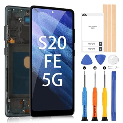 Abbildung von AMOLED Bildschirm für Samsung Galaxy S20 Fe/Galaxy Fe 5G 6,5&quot; LCD Display Ersatz Digitalisierer Glas mit Werkzeugen (Schwarz Rahmen)