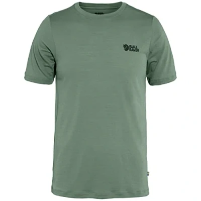 Abbildung von Fjallraven 86977 614 Abisko Wool Logo SS M T Shirt Herren Patina Green Größe XL