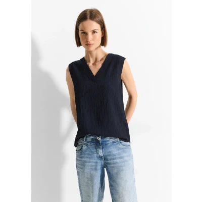 Abbildung von Cecil Struktur Bluse, Damen, Größe: XXL, Blau