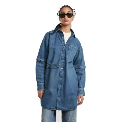 Abbildung von G Star Modular Shirt Dress Jeanskleid, Damen, Größe: Large, Faded everglade