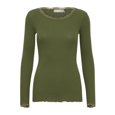 Abbildung von Fransa Frhizamond Langarmshirt, Damen, Größe: Medium, Rifle green