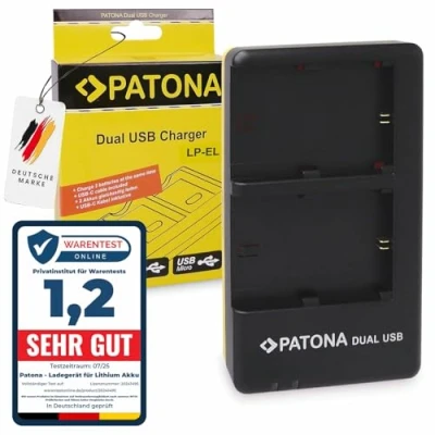 Abbildung von PATONA Ladegerät Dual Passend für Canon LP EL Akku Kompatibel mit Speedlite 1 5
