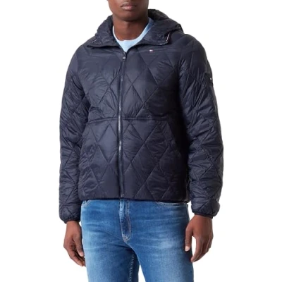 Abbildung von Tommy Hilfiger Hooded Quilted Jacket Übergangsjacke, Herren, Größe: XXL, Desert sky