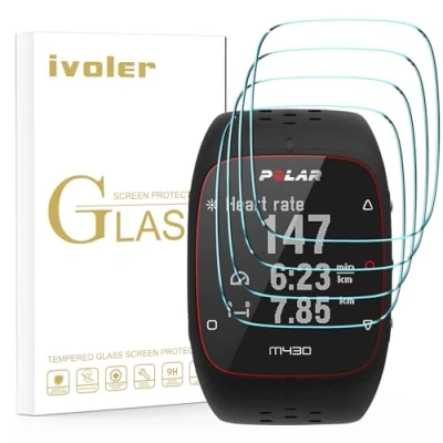 Abbildung von ivoler [4 Stücke] Schutzfolie für Polar M400 / M430, 9H Härte, Anti Kratzer, Bläschenfrei, [2.5D Runde Kante]