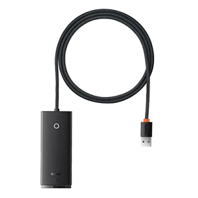 Abbildung von Baseus HUB Lite Series 4 in 1 Adapter (USB A to 4xUSB 3.0 5Gb/s) Kabel 2m, Schwarz (WKQX030201)