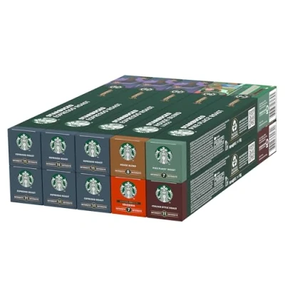 Abbildung von STARBUCKS Espresso Roast Variety Pack by Nespresso, Kaffeekapseln 10 x (100 Kapseln) Exklusiv bei Amazon