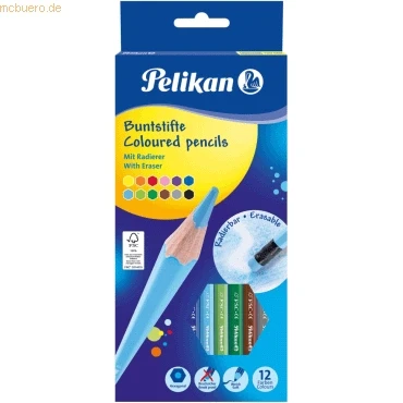 Abbildung von Herlitz Buntstift 12 Pelikan Buntstifte / radierbar mit verschiedenen Farben