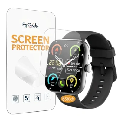 Abbildung von Frgnie Schutzfolie Kompatibel für zakotu Smartwatch 1,96&quot; (6 Stück) HD Flexibel TPU Jugeman, Coucur Y66 Smartwatch, Hülle Blasenfreie Displayschutzfolie