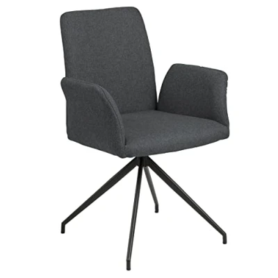 Abbildung von AC Design Furniture Naila Carver Esszimmerstuhl, H: 88 x B: 59 T: cm, Dunkelgrau/Schwarz, Stoff/Metall, 1 Stk.