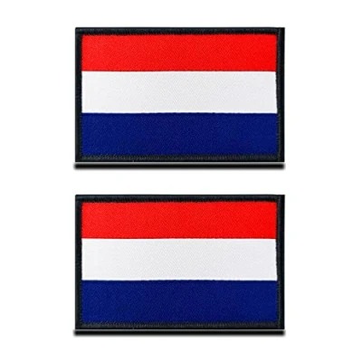 Abbildung von 2 St. Niederlande Flagge Patch Taktisch Niederländisch Nationales Emblem, Bestickter Aufnäher mit Verschluss, Militär Bänder für Football Rucksäcke Kleidung Taschen Uniform Weste