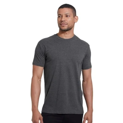 Abbildung von True Classic Herren T Shirt mit Rundhalsausschnitt und kurzen Ärmeln, 1er Pack Anthrazitgrau Meliert, L