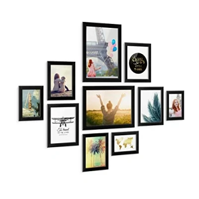 Abbildung von PHOTOLINI Bilderrahmen 10er Set moderne, breite Rahmen 10x15 bis 21x30 cm