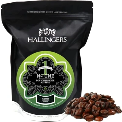 Abbildung von Hallingers No. One Gourmet Kaffee aus Peru, schonend langzeit geröstet (Bag) Adventskalender Neuheiten &amp; befüllen Geburtstag Glückwunsch Neues Zuhause Jahrestag Genesung