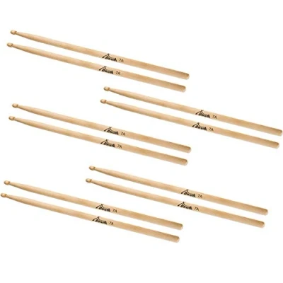 Abbildung von 5 Paar XDrum Schlagzeug Sticks 7A Wood Tip (tropfenförmiger Holzkopf, Länge: ca. 392 mm)