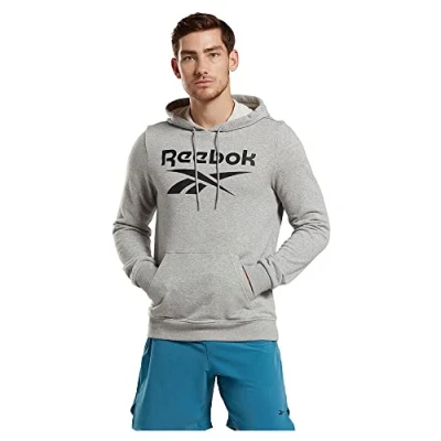 Abbildung von Reebok French Terry Vector Kapuzenpullover, Herren, Größe: XS, Medium grey heather