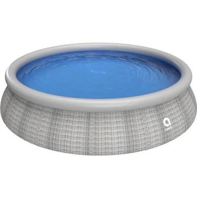 Abbildung von Avenli Pool 457 x 84 cm Family Prompt Set Aufstellpool ohne Pumpe grau Gartenpool Schwimmbecken rund für Familien &amp; Kinder graue Rattan Optik
