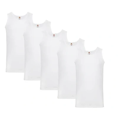 Abbildung von Fruit of the Loom Herren Unterhemd M L XL XXL 3XL 4XL auch Farbsets (5erPack), 5X Weiss + 1 HL Kauf Notizblock 5XL