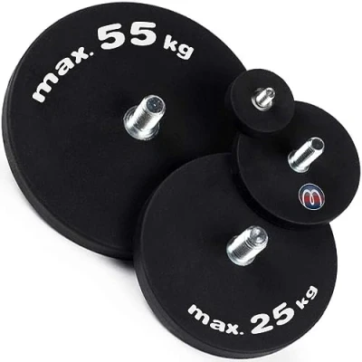 Abbildung von 2 x Neodym Magnet System gummiert Ø 22 mm Gewinde Zapfen (Außen Gewinde): M4 Haftkraft 5,8 kg Stück Starke Magnete mit Gummi Mantel Anti Rutsch Beschichtung