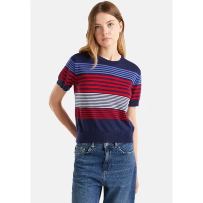 Abbildung von United Colors of Benetton Tshirt print, Damen, Größe: Small, Blue