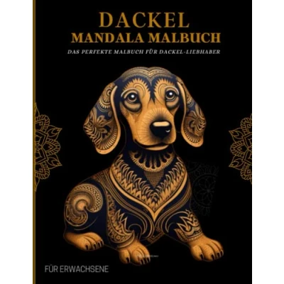 Abbildung von Dackel Malbuch für Erwachsene: Entspannende Muster, Mandalas und Blumen Therapie Meditation Männer Frauen