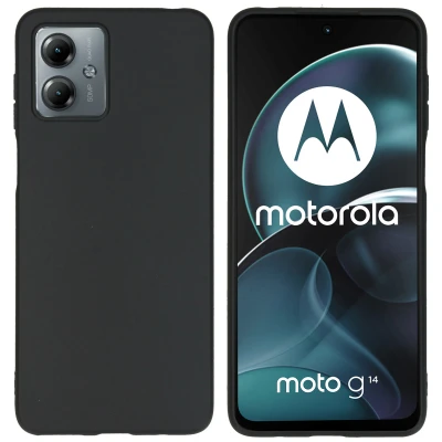 Abbildung von Motorola Moto G14 Hülle Silikon iMoshion Backcover/Soft Case Handyhülle Schwarz