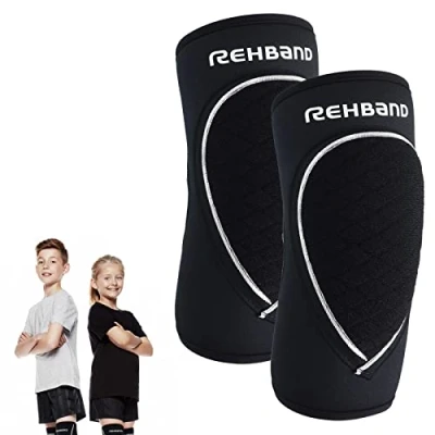 Abbildung von Rehband Ellenbogenschoner Kinder, 1 Stück oder Paar, Schwarz, komfortabler Ellenbogenschützer für Volleyball &amp; Handball, Farbe:Schwarz Größe:M