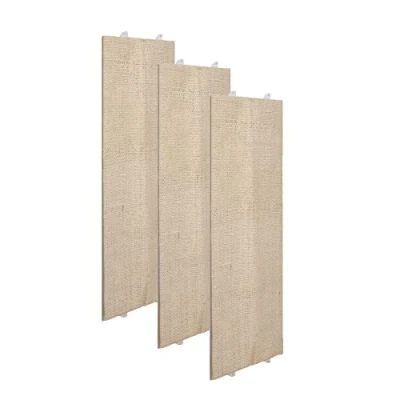 Abbildung von BigDean Kratzbrett 3x Katzenkratzbrett Eckkratzbrett Wandkratzbrett Kratzwand Sisal 80cm, (3 tlg)