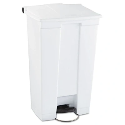 Abbildung von Rubbermaid Commercial Products 15,75 x 16,25 17.13 inch 8 gal Kunststoff, Rechteckiger Tritt auf Mülleimer Beige, 87 L, weiß, 1