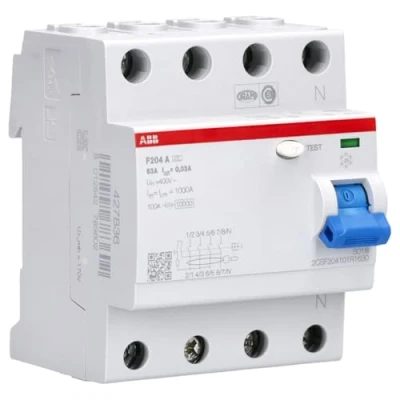 Abbildung von ABB F200 RCCB, 4 polig, 63A, 30mA Typ A CE 230V ac