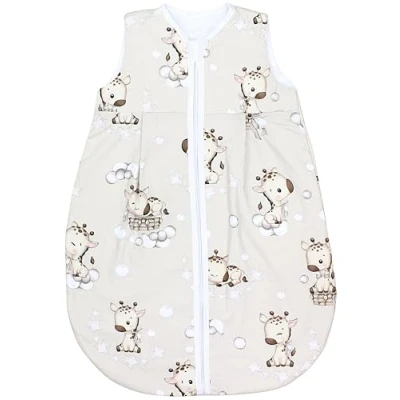 Abbildung von TupTam Baby Sommer Schlafsack 0.5 TOG aus Oeko TEX zertifizierten Materialien, Farbe: Giraffe/Beige, Größe: 80 86