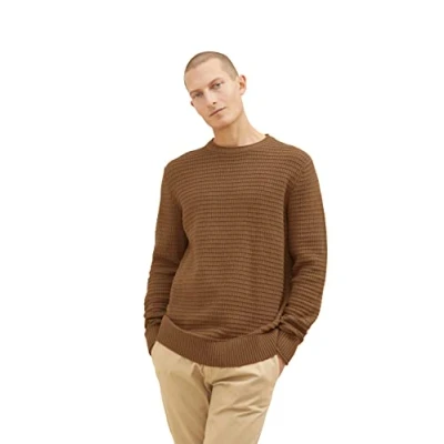 Abbildung von TOM TAILOR Herren Strickpullover 1033655, 18950 Havana Brown Melange, L