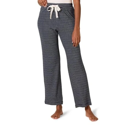 Abbildung von Amazon Essentials Damen Leichte Lounge Pyjamahose aus Terry Frottee, Marineblau Weiß Ministreifen, M