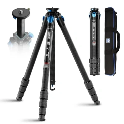 Abbildung von SIRUI AM124 Stativ Carbon Kamera mit dreieckiger Mittelsäule, leichtes Reisestativ Dreibein Stative Tripod für Kamera, Outdoor, 4 Abschnitte, wasserdicht, 159 cm, Belastung 12 kg