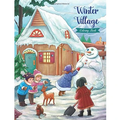 Abbildung von Winter Village Coloring Book: Serene Little Series (Coloring Gifts for Adults, Women, Kids) (Christmas, Holiday)