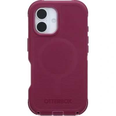 Abbildung von OtterBox Defender Series MagSafe Hülle für iPhone 16, stoßfest, sturzsicher, extrem robust, Schutzhülle, 7X getestet nach Militärstandard, Rot