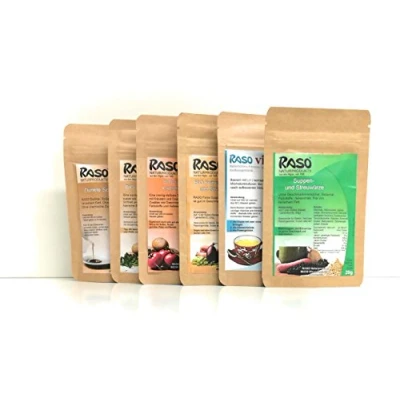 Abbildung von Instant Suppen 5 x RASO DAS ORIGINAL Supp 1x Klare Brühe BIO Gekörnte (extra fein) Fitness Suppe Kartoffelsuppe Tomaten Kartoffel