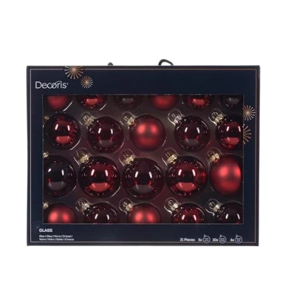 Abbildung von Weihnachtskugel aus Glas d7 cm obld ass 21st Weihnachten Decoris