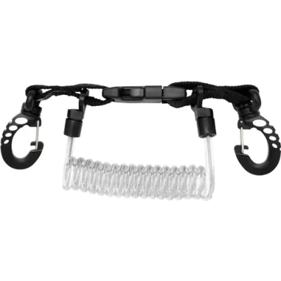 Abbildung von Cressi Unisex Adult Spiral Laynyard with Clip Snap Spiralkabel mit Tauchkarabinern, Schwarz, Einheitsgröße