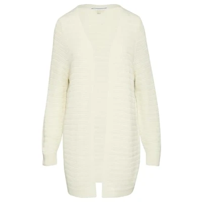 Abbildung von QS Offener MIT Strukturmuster Strickjacke, Damen, Größe: Medium, Ecru