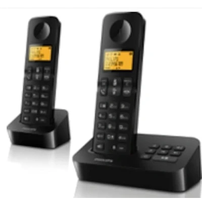 Abbildung von Philips Festnetztelefon D2652B/01 Dual Haustelefon mit Anrufbeantworter 1&#039;6 Zoll Display Telefonbuch Rufnummernerkennung Kurzwahlnummern Schwarz