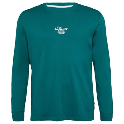 Abbildung von s.Oliver Big Size Herren 2162192 Langarm Shirt mit Logo Stickerei, 67D1, 58