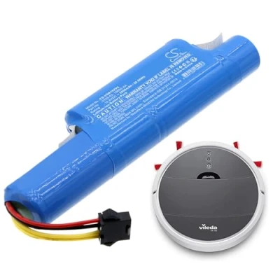 Abbildung von 2600mAh / 28.08Wh Ersatzakku kompatibel mit Vileda VR 102, One, 201 PetPro, 303, 0769 03, 18650 AA