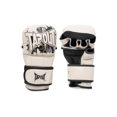 Abbildung von Tapout MMA Sparring Handschuhe aus Leder (1 Paar) RUCTION, Ecru/Black, S/M, 960001