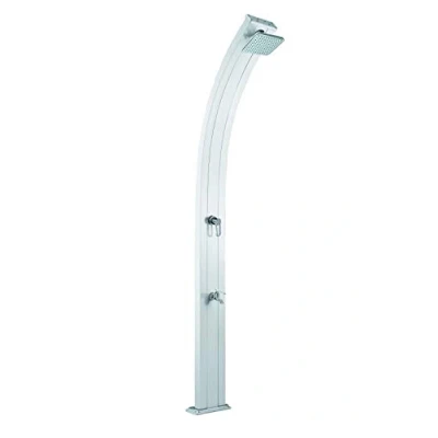 Abbildung von Außen Solardusche Spring 30L mit Fußspülung Aluminium 228 cm